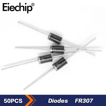 50PCS FR307 3A 1000V Lygintuvas Diodų Ultra-Fast Recovery Diodai, elektronikos komponentai