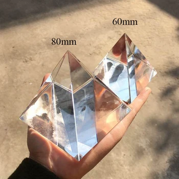 8CM K9 AAA Krištolo Stiklo Piramidės Prespapjė natūralus akmuo ir 3.1 colių mineralų kristalai Fengshui Statulėlės Už Namų Biuro Dekoras
