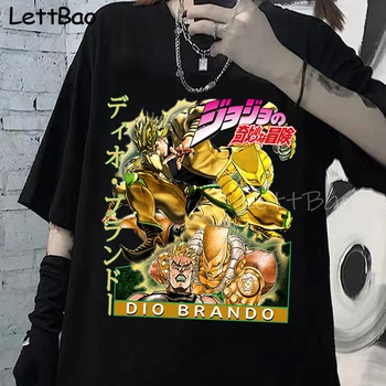 Anime Jojo Keistų Nuotykių Dio Brando T-Shirt Vyrai Anime Jojo Grafinis Marškinėliai Atsitiktinis Viršūnės Vasarą Harajuku Trumpomis Rankovėmis Marškinėlius