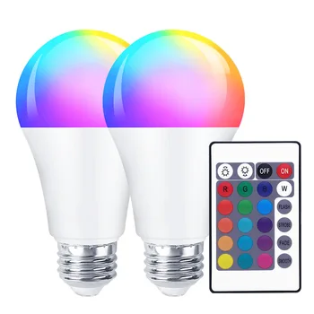 E27 RGB LED Lemputė Lemputės 5W 10W 15W RGBWW Lemputė 220V LED Lampada Permainingi Spalvinga RGBW LED Lempa Su infraraudonųjų SPINDULIŲ Nuotolinio Valdymo
