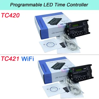 Laikas programable RGB LED Valdiklis TC420 TC421 DC12V/24V 5 Kanalų 20A Bendro Anodo WiFi Programuojamas LED Juostelė Blankesnė