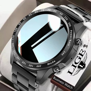 LIGE 2022 Naujas Prabangus Smart Watch Vyrų TWS Visiškai Jutiklinį Ekraną Sporto Fitneso Laikrodis atsparus Vandeniui 