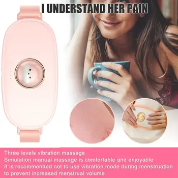Moterims Menstruacijų Šildymo kilimėlis Juosmens Diržas Laikotarpį Skausmo USB Šildomos Diržo Vibracijos Masažo Terapija Priežiūros Valentino'sDay T1I1