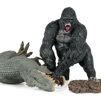 Priešistorinių pabaisa King Kongas gorila modeliavimas gyvūnų kieto plastiko modelis Tyrannosaurus Rex vaikų žaislas berniukas