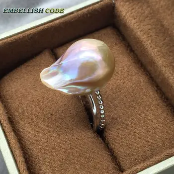 Reguliuojamo dydžio Dydį baroko perlas žiedas paprasta stiliaus raudonos aukso Retos spalvos Blizgantis ugnies kamuolys formos moterims