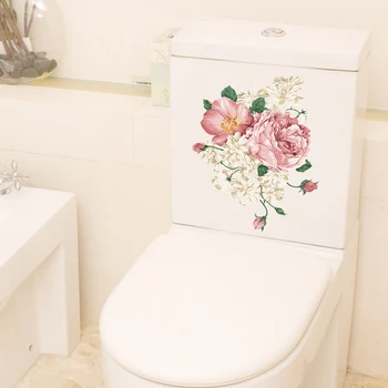 Spalvinga gėlių gėlių, vyno šaldytuvas siena lipdukas vonios tualeto šaldytuve, spintoje dekoro pvc sienų lipdukai 