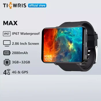 TICWRIS MAX 4G Smart Žiūrėti 3GB 32GB Face ID Kamera 2880mAh GPS WIFI Vandeniui 