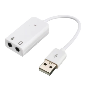 USB 2.0 Garso plokštė Virtualus 7.1 3D Išorinio USB Audio Adapter USB Jack 3.5 mm Ausinių Garso plokštės Laptop Notebook PC