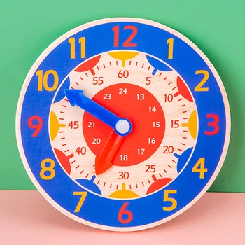 Vaikų Montessori Medinis Laikrodis Žaislas Laiko Mokytis Aids Valandą, minutę, sekundę Pažinimo Įspūdį Ankstyvojo Ikimokyklinio Mokymo priemonių