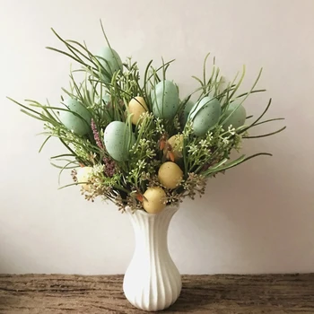 Velykų Kiaušinių Medžio Šakos, Spalvinga Tapyba Putų Kiaušinių Gėlių Padirbtų Augalų 