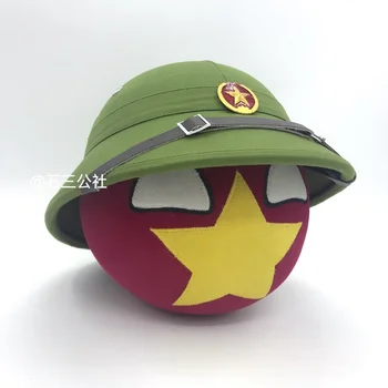 Vietnamas Kamuolys ir Vietnamo, kūgio formos kepurės Lėlės VNM countryballs plushies Cosplay Polandball Pliušinis Žaislas, skirtas Dovanų 20CM